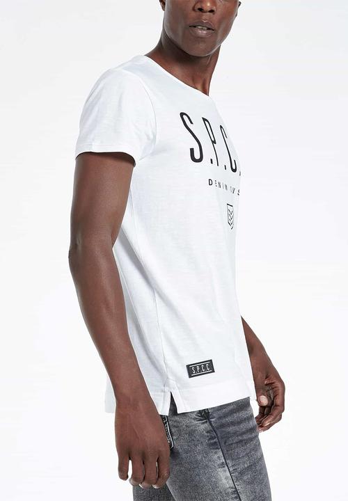 S.P.C.C - Hudson straight hem logo tee - white