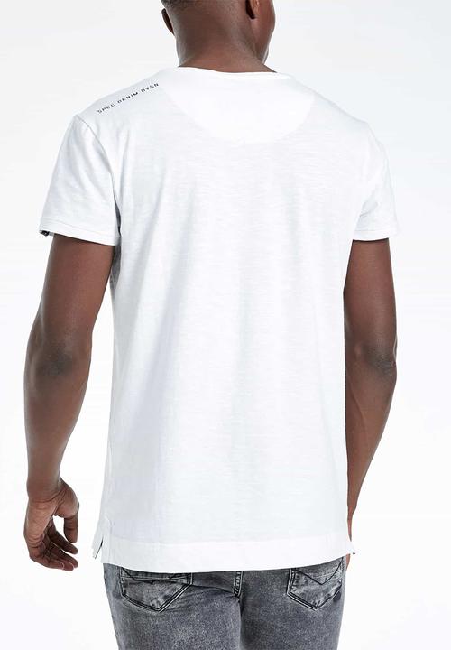 S.P.C.C - Hudson straight hem logo tee - white