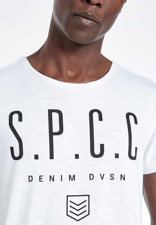 S.P.C.C - Hudson straight hem logo tee - white