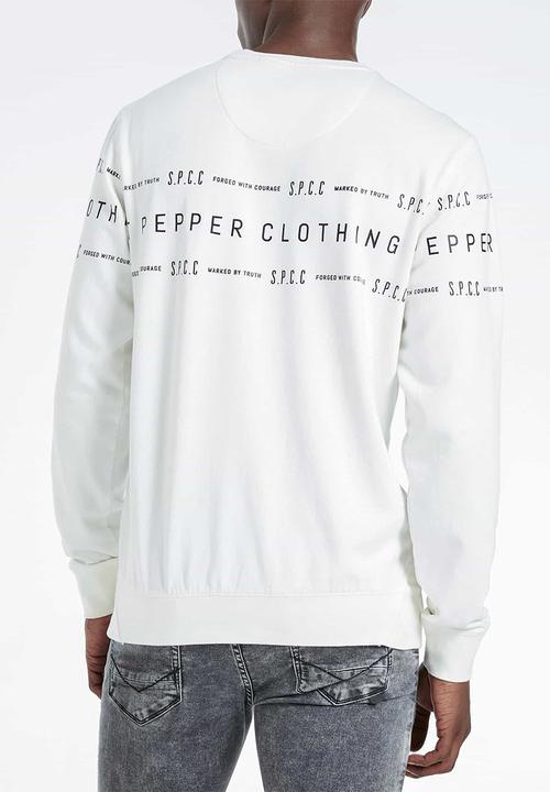 S.P.C.C - Duke applique crew neck sweat - white 