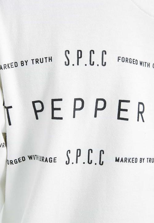 S.P.C.C - Duke applique crew neck sweat - white 