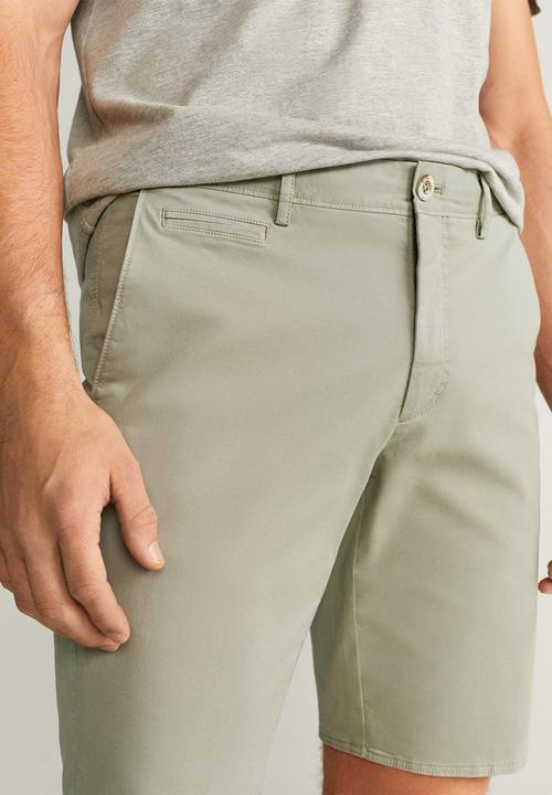 MANGO - Gracia bermuda shorts - light pastel green