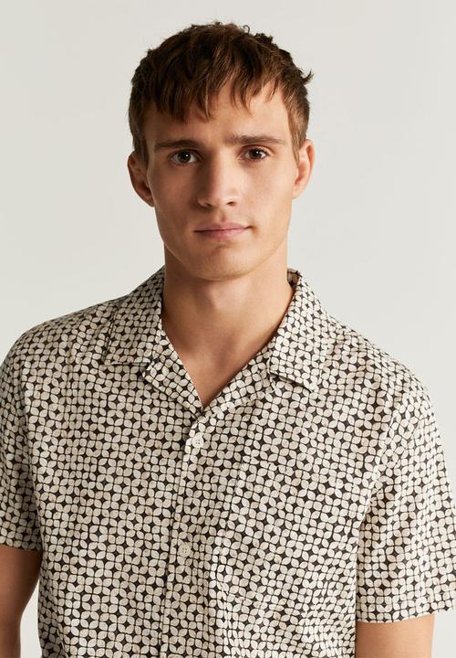 MANGO - Road shirt - neutral & black
