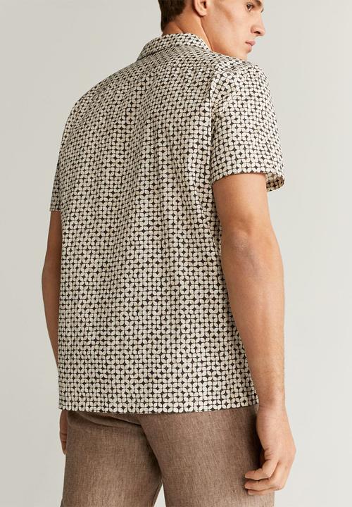 MANGO - Road shirt - neutral & black