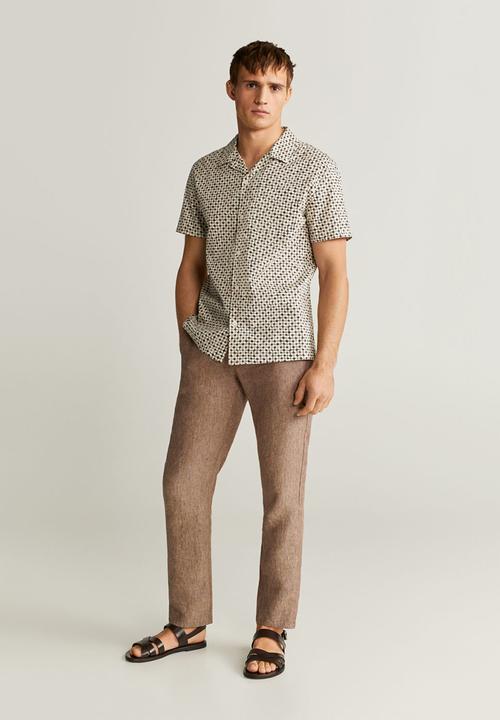 MANGO - Road shirt - neutral & black