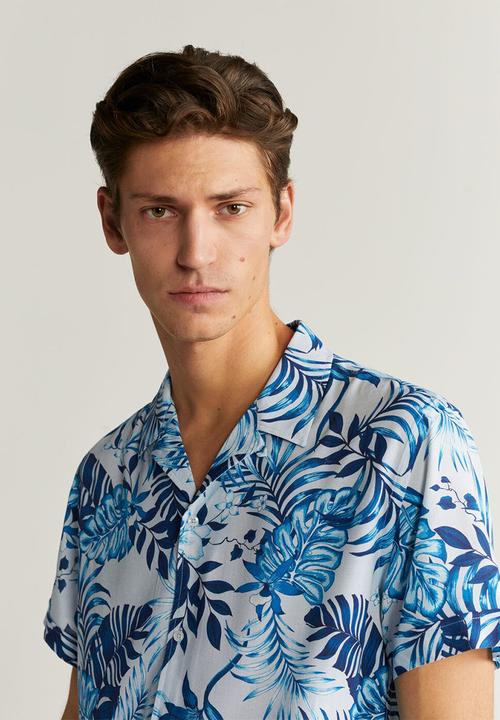 MANGO - Paradise-h shirt - light pastel blue