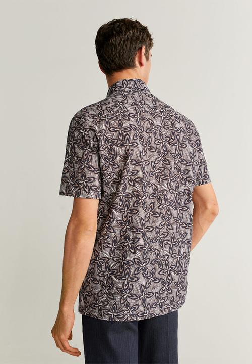 MANGO - Rose shirt - brown & black