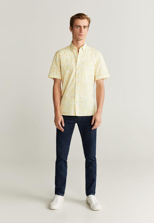 MANGO - Lima-h shirt - white & citrus