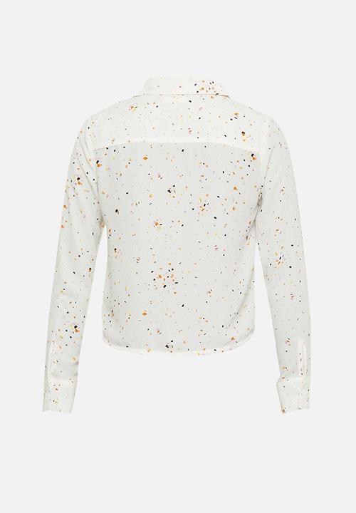 Glamorous - Petite mini geo shirt - white