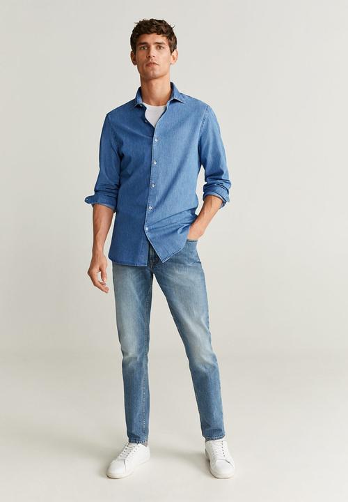 MANGO - Chambre shirt - open blue