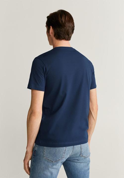 MANGO - Logohe T-shirt - navy