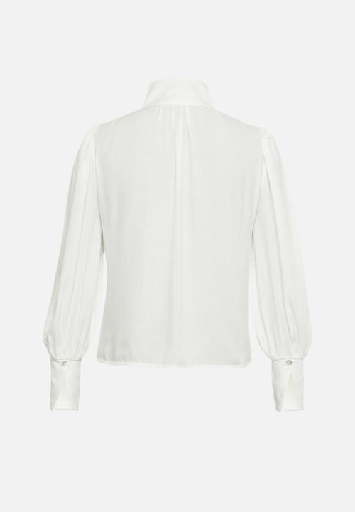 Glamorous - Petite high neck shirt - white