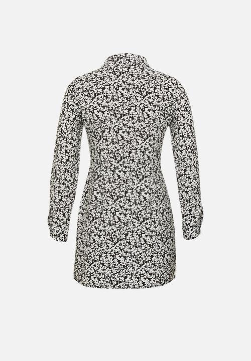 Glamorous - Petite mini dalmation tunic - black & white