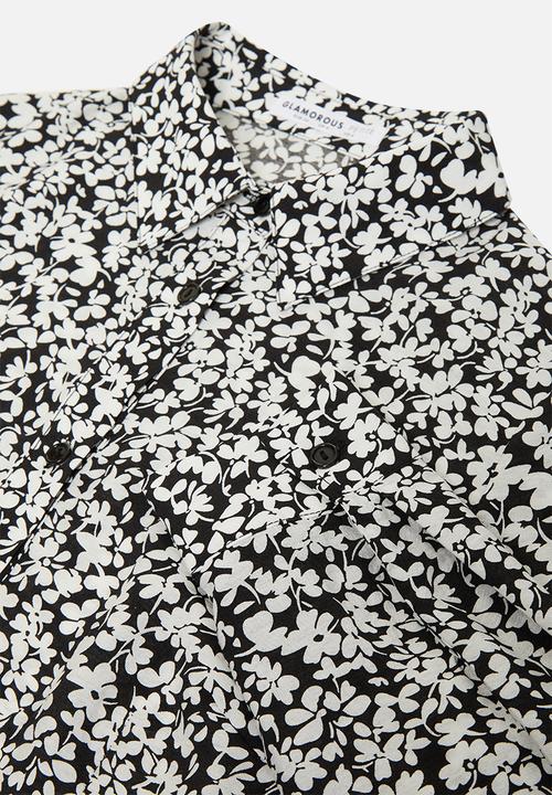 Glamorous - Petite mini dalmation tunic - black & white