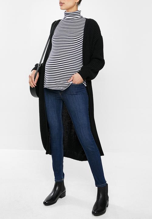 Superbalist - maternity LS turtle neck top - navy stripe