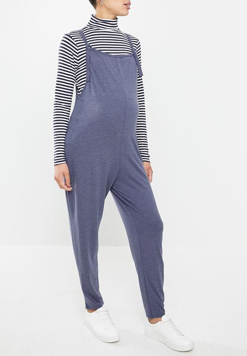 maternity jumpsuit blue