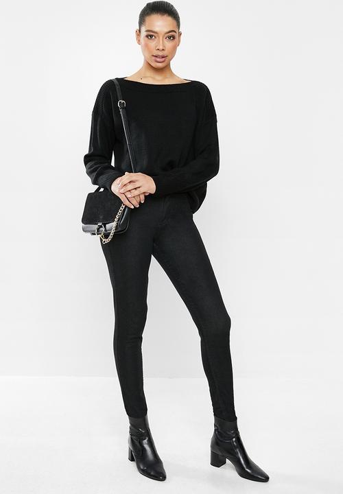 edit - Slashneck jumper - black