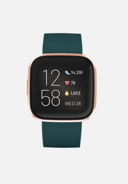 Fitbit - Fitbit versa 2 - emerald/copper rose
