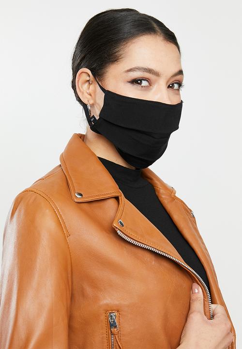 Superbalist - Leopard print and black mask pack - black & brown