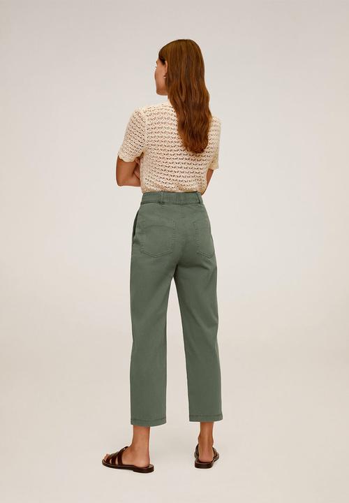 MANGO - Relexed trousers - green