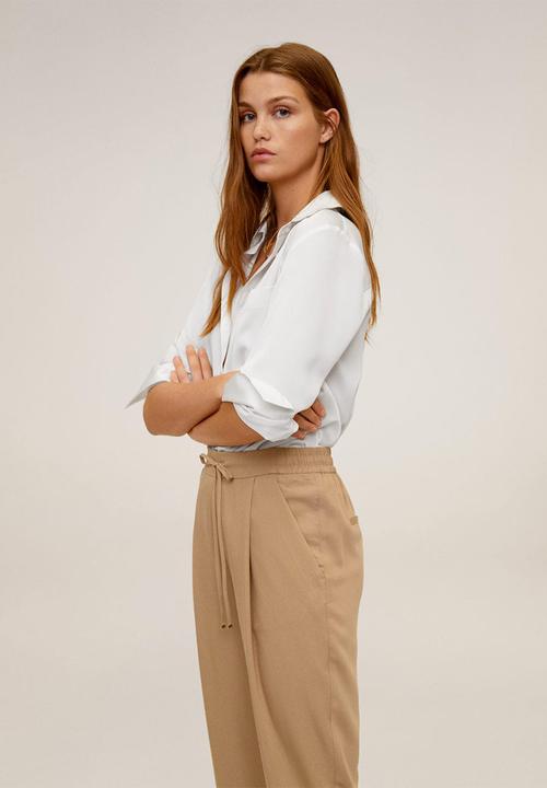 MANGO - Fluido trousers - brown