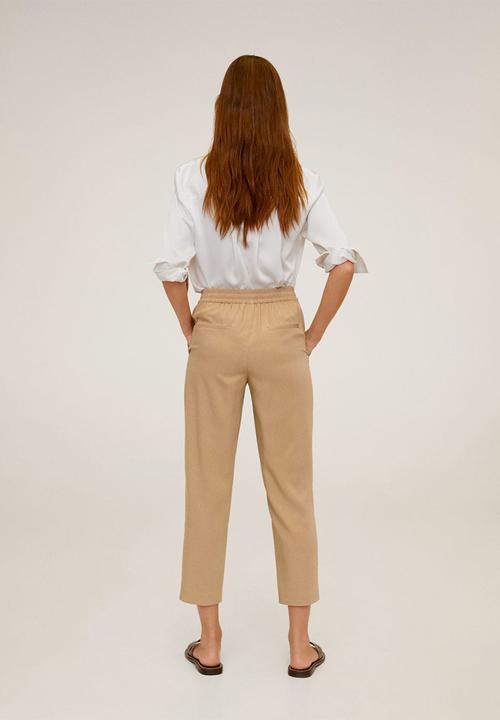 MANGO - Fluido trousers - brown