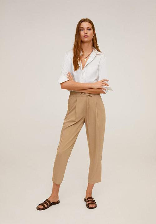 MANGO - Fluido trousers - brown