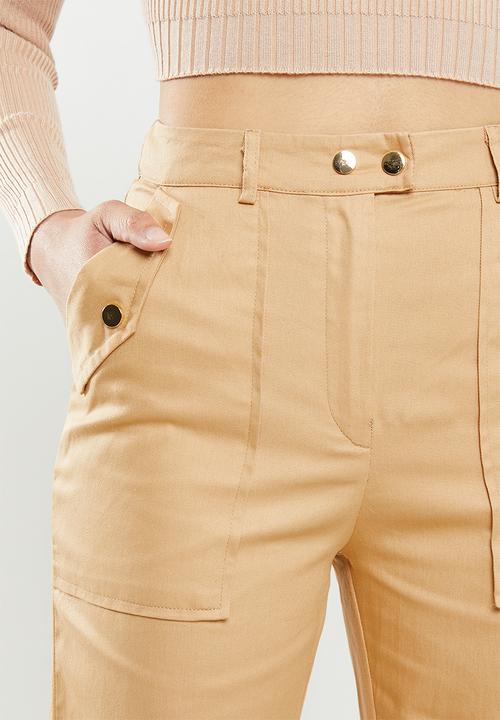 Missguided - Clean twill oversized pocket detail cargo trouser - camel