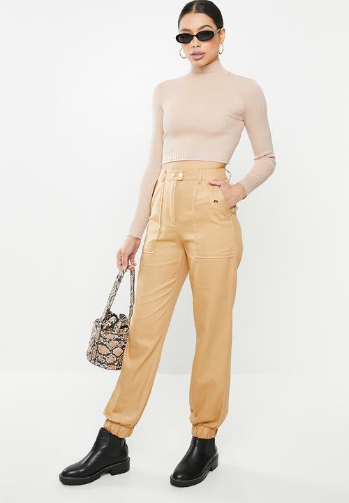 Missguided - Clean twill oversized pocket detail cargo trouser - camel