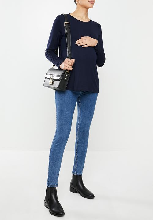 Superbalist - Maternity 2 pack long sleeve crew neck - navy & white