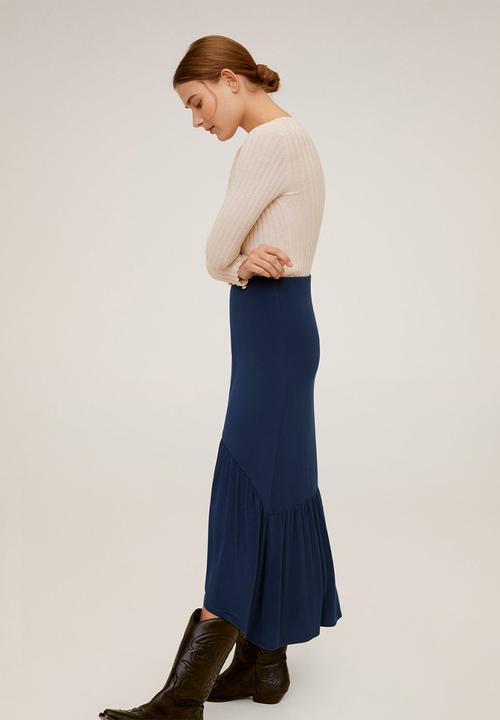 MANGO - Skirt reopri - blue