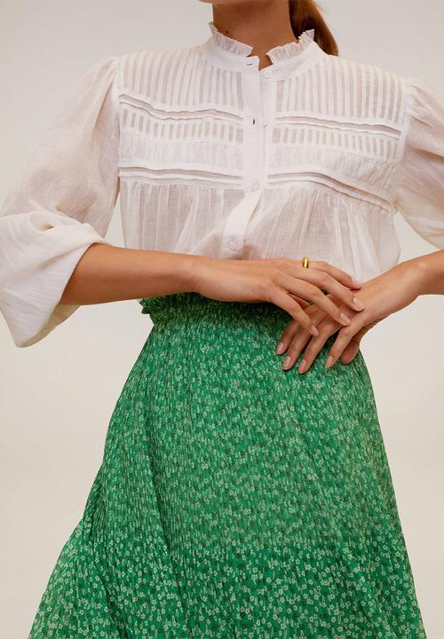 MANGO - Skirt mauri - green