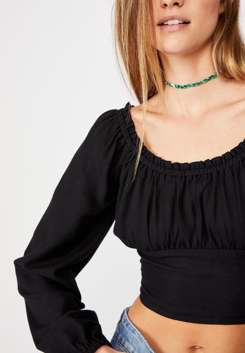 Cotton On - Romantic long sleeve blouse - black