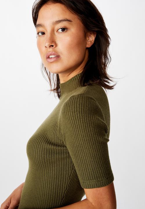 Cotton On - Tahlia true knit mini dress - dark olive