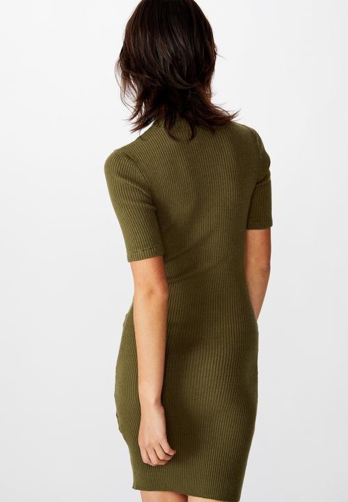 Cotton On - Tahlia true knit mini dress - dark olive