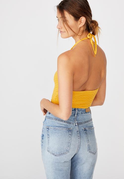 Cotton On - Penn halter tank - mango jacquard
