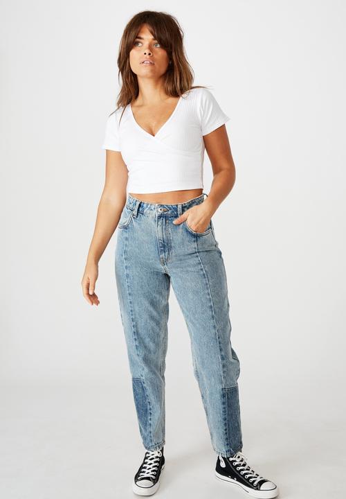 Factorie - Panelled slouchy jean - mid blue acid