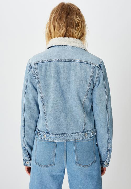 Factorie - Sherpa bomber jacket - vintage blue 