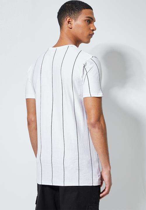Superbalist - Nate vertical stripe tee - white & black