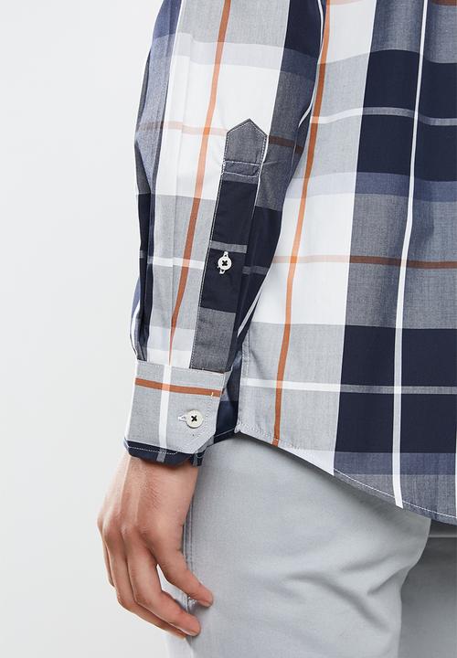POLO - Mens Kurtis long sleeve checked weekender shirt - multi