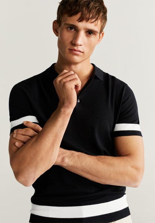 MANGO - Euca polo - black