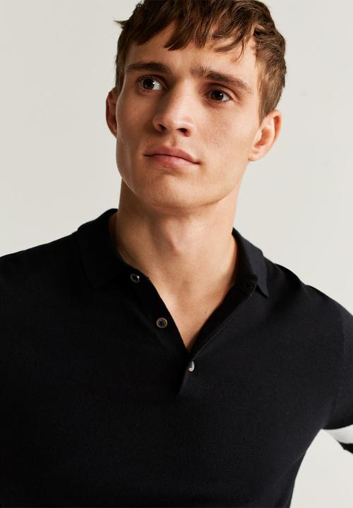 MANGO - Euca polo - black