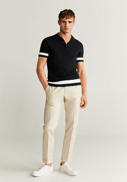 MANGO - Euca polo - black