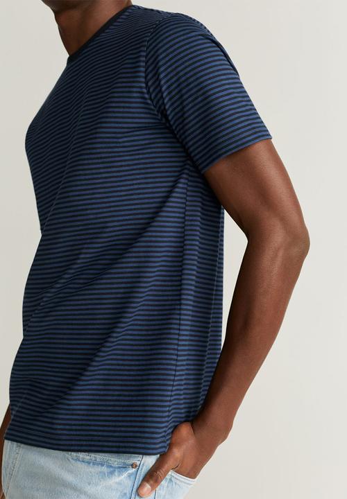 MANGO - Bestripe T-shirt - navy