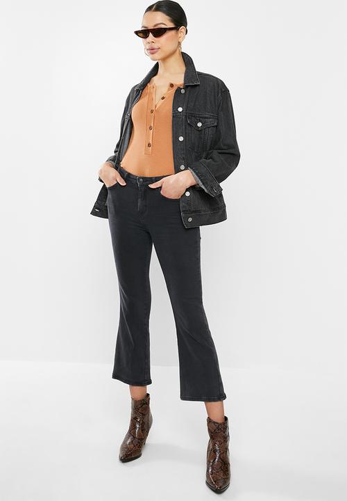 Missguided - Ribbed button up bodysuit - brown