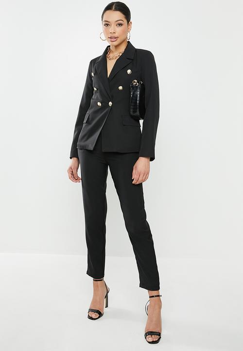 Missguided - Co ord military blazer - black