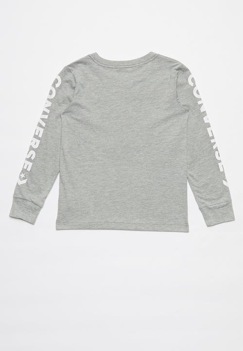 Converse - Converse boys star chevron wm long sleeve tee - grey