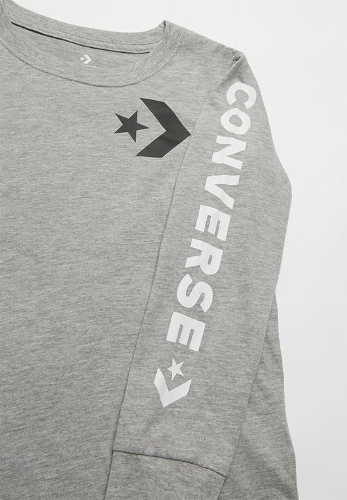 Converse - Converse boys star chevron wm long sleeve tee - grey