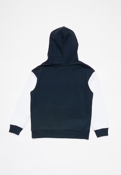 Converse - Converse boys asymmetrical colorblock hoodie - navy