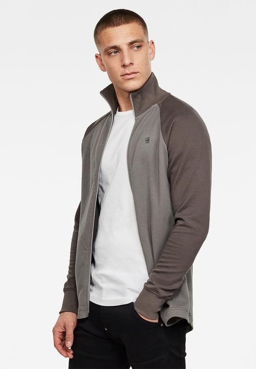 G-STAR - Jirgi zip long sleeve tee - metal grey